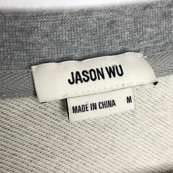 JASON WU Layered Poplin Mixed Media Cotton Jersey Crewneck Sweater - Picture 8 of 14